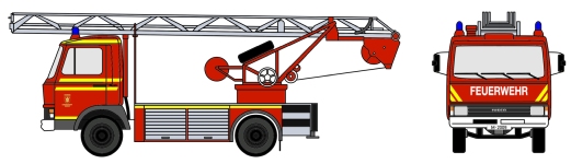 Loewe 4118 - H0 - Iveco Magirus Zeta  90M5 - DL18 Feuerwehr München Facelift